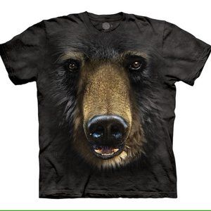 Bear Face Cubs Family Grizzly Bears Ursa The Mountain Black Cotton T-Shirt 4X-5X
